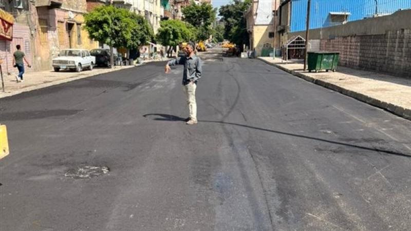 جانب من أعمال الرصف