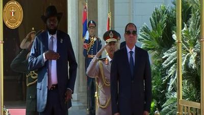 الرئيس السيسي يستقبل رئيس جنوب السودان في قصر الاتحادية