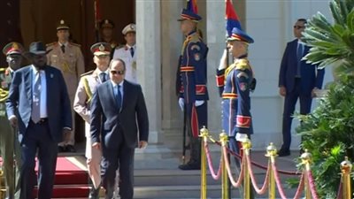 مراسم استقبال رسمية لرئيس جنوب السودان فى قصر الاتحادية