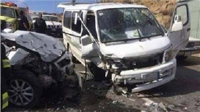 مصرع مواطن وإصابة 7 آخرين فى حادث تصادم سيارتين بالفيوم