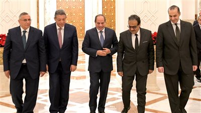 الرئيس السيسي يستقبل حازم عمر وفريد زهران وعبد السند يمامة بقصر الاتحادية