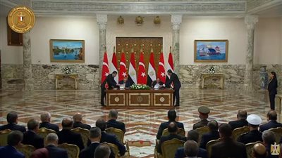 الرئيس السيسي ونظيره التركى يشهدان مراسم التوقيع على عدد من الاتفاقيات