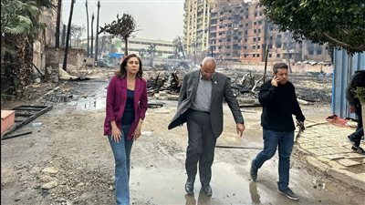وزيرة الثقافة تتفقد موقع حريق 