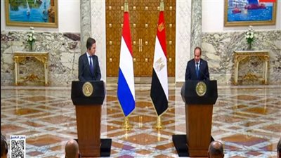 مؤتمر صحفي مشترك بين الرئيس السيسي ورئيس وزراء هولندا بقصر الاتحادية