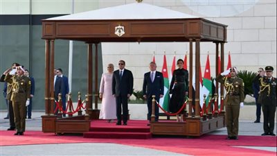 مراسم استقبال رسمية للرئيس السيسي فور وصوله للعاصمة الأردنية عمان