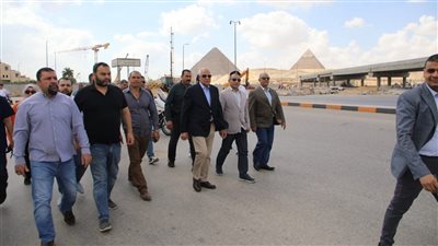 محافظ الجيزة يتفقد أعمال تطوير المناطق المحيطة بالمتحف المصري الكبير