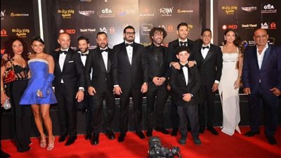 أحمد عز وعمرو يوسف ومحمد لطفى على السجادة الحمراء لعرض فيلم ولاد رزق 3