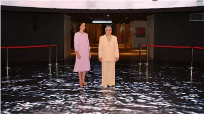 السيدة انتصار السيسي وقرينة رئيس صربيا تزوران المتحف القومى للحضارة