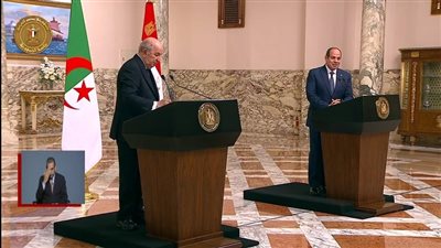 الرئيس السيسي: أهنئ الرئيس الجزائرى على فوزه بولاية رئاسية جديدة