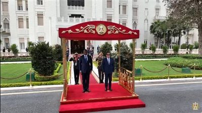 الرئيس السيسي يستقبل نظيره الجابوني في قصر الاتحادية.. فيديو