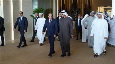 الشيخ محمد بن زايد يستقبل الرئيس السيسي بمطار أبوظبى الدولى