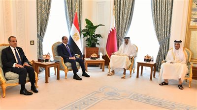 الرئيس السيسي يؤكد أهمية زيادة حجم التبادل التجارى وتعزيز الاستثمارات القطرية فى مصر