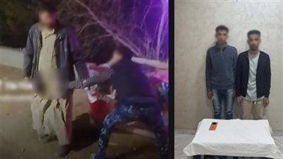 المتهمان بعد القاء القبض عليهما  