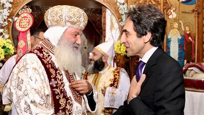 لقاء بسام راضي مع نيافة الانبا برنابة أسقف روما  