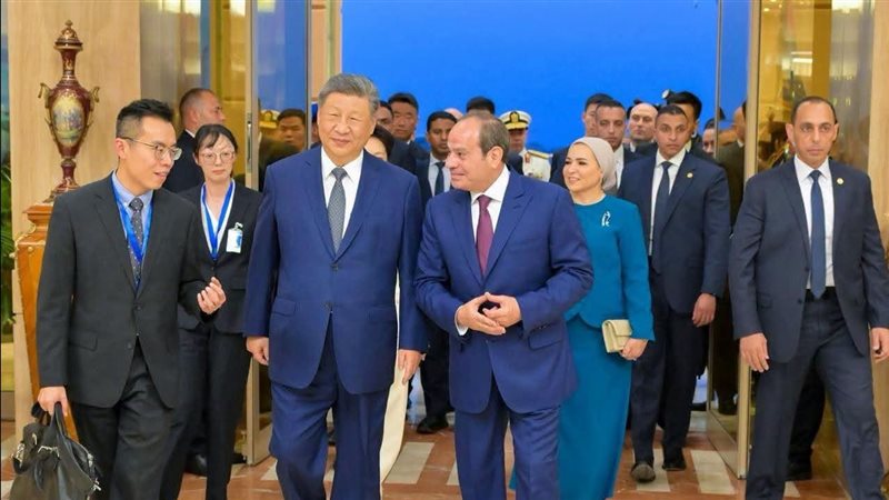 السيد الرئيس عبد الفتاح السيسى خلال استقبال نظيره الصينى